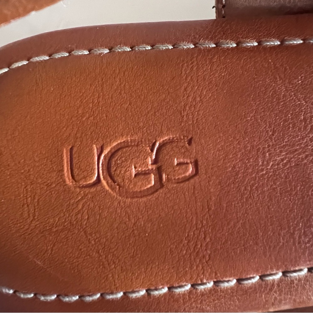 UGG | Black & tan Velcro ankle strap spring summer grandpa style flat sandal - Picture 3 of 16